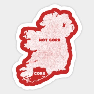 Cork / Not Cork Rebel County Faded Style Retro Design Sticker